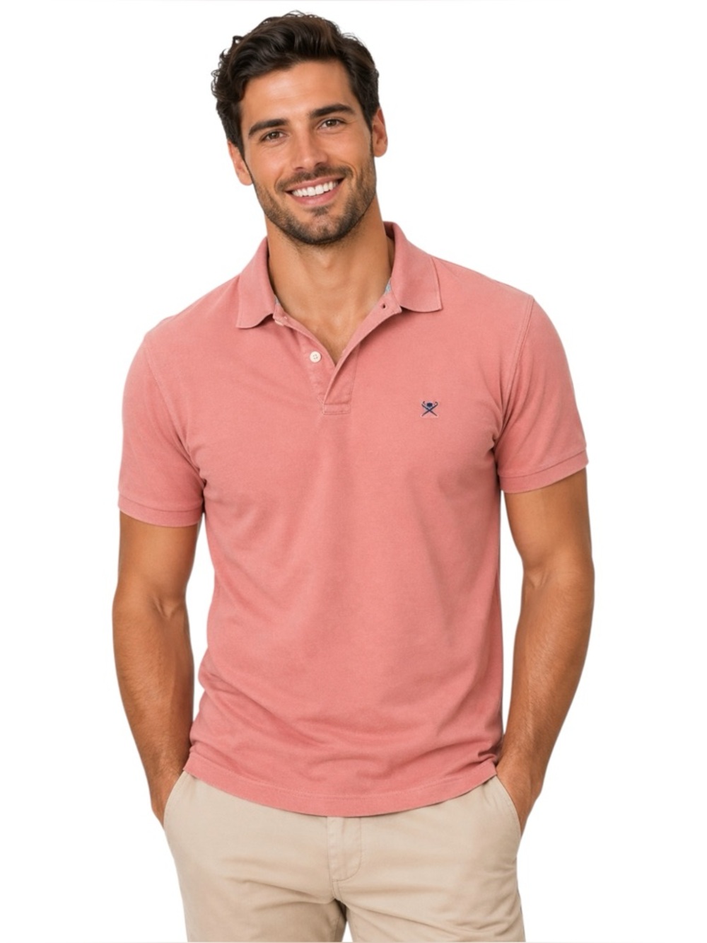 Hackett London Men’s Slim Fit Size Large Pink Polo Shirt
